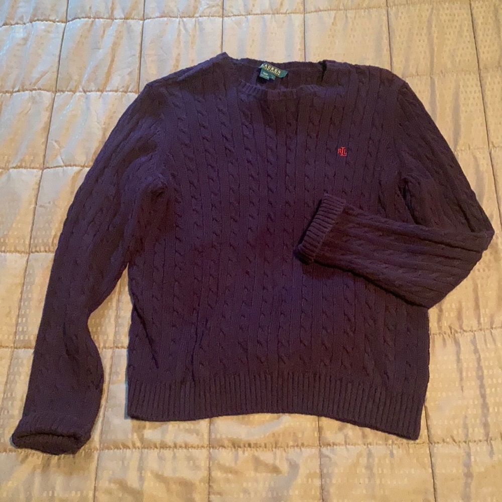 Lauren Ralph Lauren size large purple cotton sweater used vintage